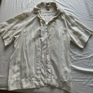 Premium Linen🏖️Short-Sleeve Button-Down Size M